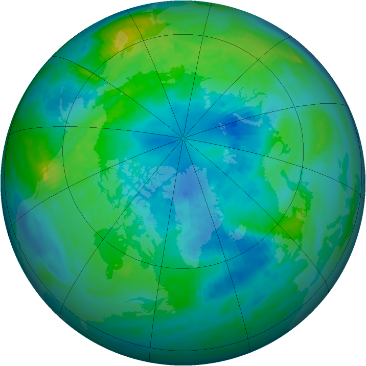 Arctic ozone map for 08 October 1983